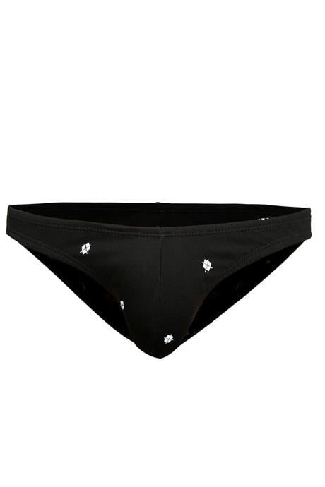 Erkek Desenli Siyah Pamuklu Klasik Slip Külot L