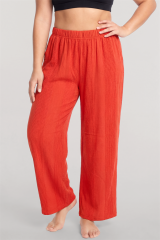 Akbeniz Büyük Beden Yelekli Yazlık Pijama Takımı Turuncu