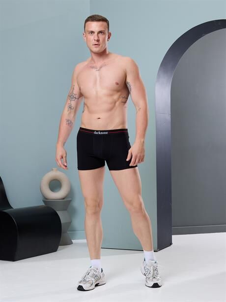 Likralı Siyah Erkek Boxer L