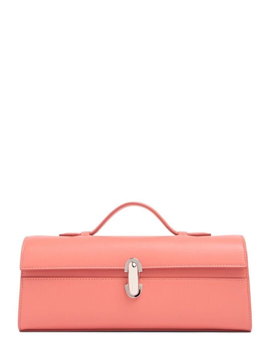 Savette Camellia smooth leather top handle bag