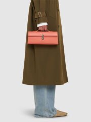 Savette Camellia smooth leather top handle bag