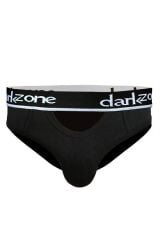 Erkek Siyah Önü Açık Slip Külot