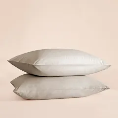 %100 Pamuk Percale 2'li Yastık Kılıfı Taş Rengi - Pure Serisi