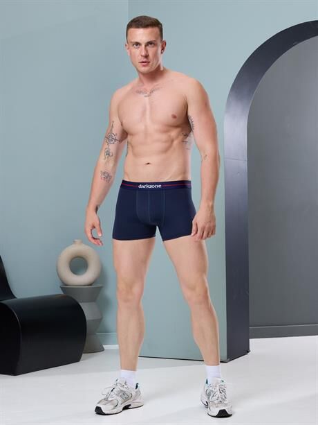 Likralı Lacivert Erkek Boxer S