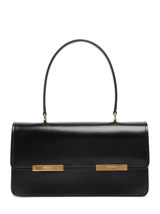 Moschino Metal Plaque leather shoulder bag