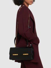 Moschino Metal Plaque leather shoulder bag