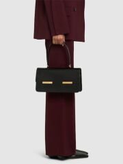 Moschino Metal Plaque leather shoulder bag