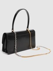 Moschino Metal Plaque leather shoulder bag
