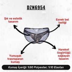 Desenli Transparan Erkek Slip