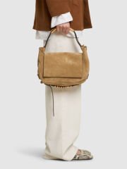 Moschino Handle Me suede shoulder bag
