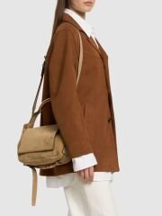 Moschino Handle Me suede shoulder bag