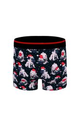 Köpek Desenli Yılbaşı Erkek Boxer (Dijital Baskılı)