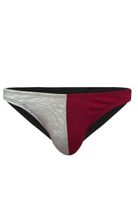 Erkek Gri Bordo Pamuklu Klasik Slip Külot S