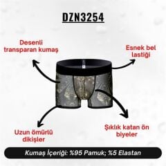 Desenli Transparan Erkek Kısa Boxer