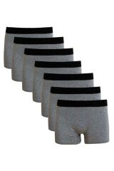 Erkek Boxer Gri 7'Li Set L
