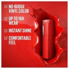 Maybelline New York Super Stay Vinyl Ink Uzun Süre Kalıcı Likit Parlak Ruj 15 Peachy