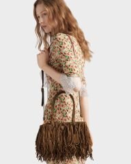 Prada Galleria Medium Tassel Suede Bag