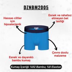 Erkek Mavi Bambu Boxer