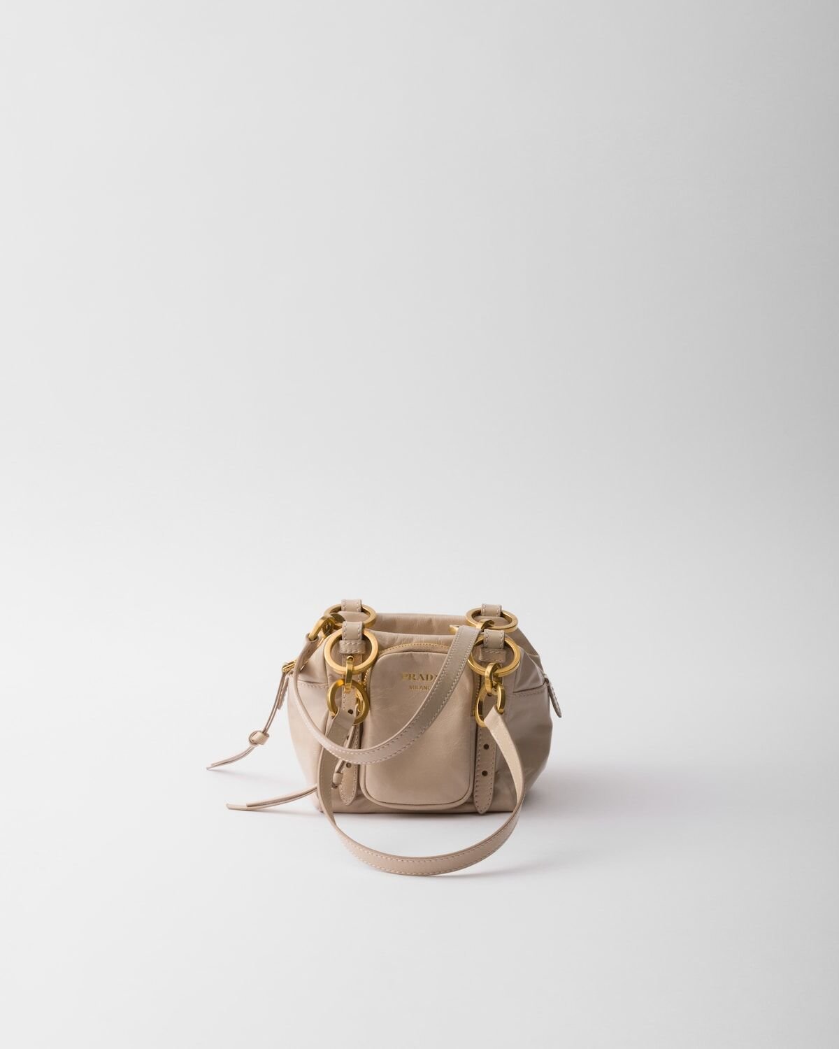 Prada Dangle Leather Top Handle Mini Bag