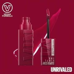 Maybelline New York Super Stay Vinyl Ink Uzun Süre Kalıcı Likit Parlak Ruj 30 Unrivaled