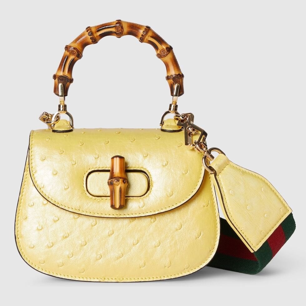 GUCCI BAMBOO 1947 OSTRICH MINI BAG