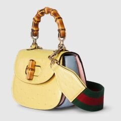 GUCCI BAMBOO 1947 OSTRICH MINI BAG