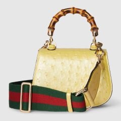 GUCCI BAMBOO 1947 OSTRICH MINI BAG