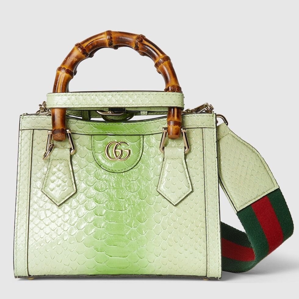 GUCCI DIANA PYTHON SMALL TOTE BAG