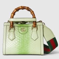 GUCCI DIANA PYTHON SMALL TOTE BAG