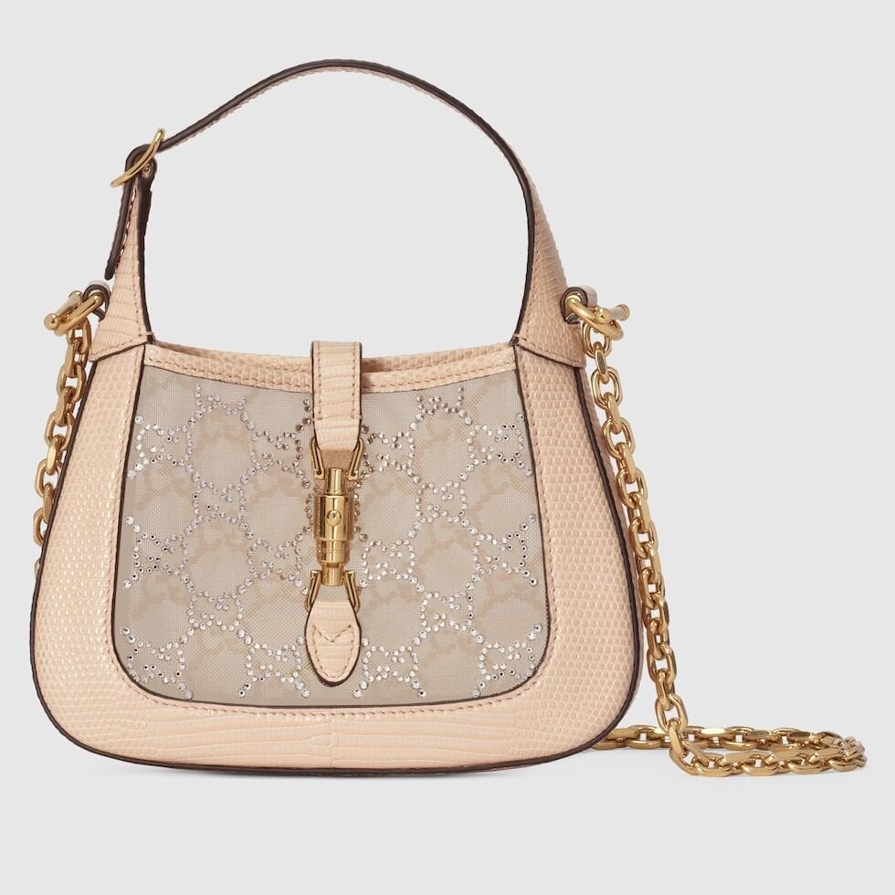 JACKIE 1961 MINI CRYSTAL GG LIZARD BAG