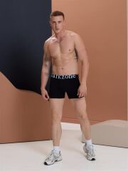 Geniş Lastikli Erkek Siyah Boxer