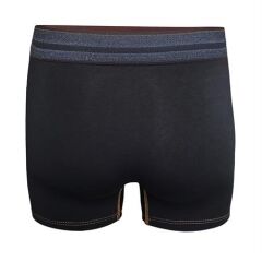 Kot Lastiği Desenli Siyah Erkek Boxer