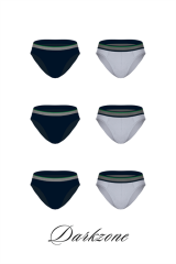 Erkek 6'Lı Lastikli Lacivert-Gri Slip