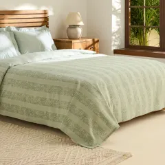 Kaşmir Home Tove %100 Pamuk Tove Çift Kişilik Pike Takımı Çağla