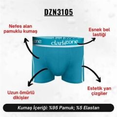 Beyaz Çizgili Turkuaz Erkek Boxer