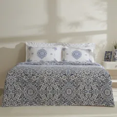 Karaca Home Ida %100 Pamuk Çift Kişilik Pike Takımı Mavi