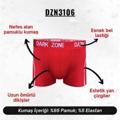 Beyaz Çizgili Kırmızı Erkek Boxer