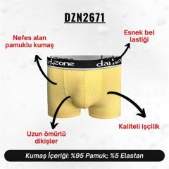 Desenli Sarı Erkek Boxer