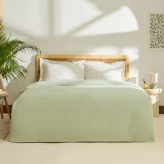 Kaşmir Home Runa %100 Pamuk Çift Kişilik Pike Takımı Çağla