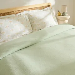 Kaşmir Home Runa %100 Pamuk Çift Kişilik Pike Takımı Çağla