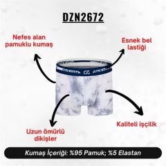 Desenli Gri Erkek Boxer