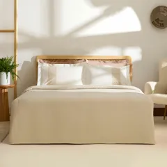 Kaşmir Home Frig %100 Pamuk Çift Kişilik Pike Takımı Bej