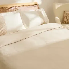 Kaşmir Home Frig %100 Pamuk Çift Kişilik Pike Takımı Bej