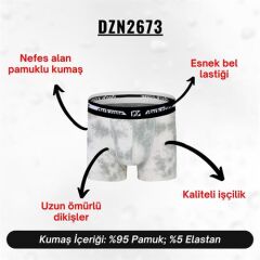 Desenli Krem Erkek Boxer