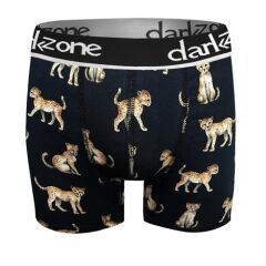 Kaplan Desenli Siyah Erkek Boxer