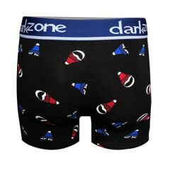 Şapka Desenli Siyah Erkek Boxer