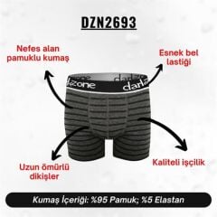 Şerit Desenli Antrasit Erkek Boxer