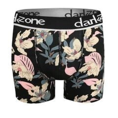 Çiçek Desenli Siyah Erkek Boxer