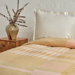 Karaca Home Striped %100 Pamuk Çift Kişilik Müslin Pike Yavruağzı