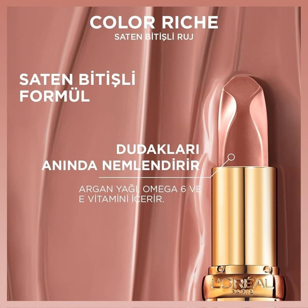 L'ORÉAL PARIS Color Riche Saten Bitişli Ruj - 520 Nude Defiant